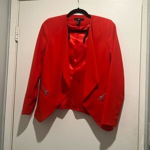 H&M Red Open-Front Blazer - Size 8